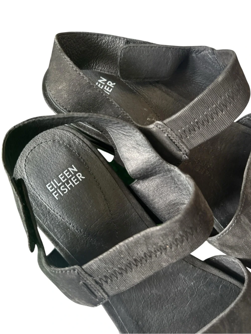 Eileen Fisher Black Suede Somer Sport Sandal, Size 10